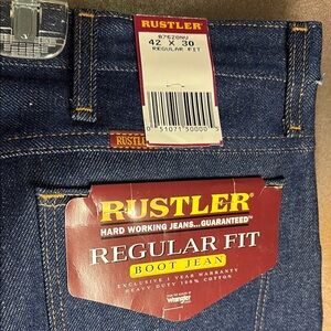 Vintage Rustlers 42 x 30‎ Men's Blue Jeans. Still crispy!!! 502